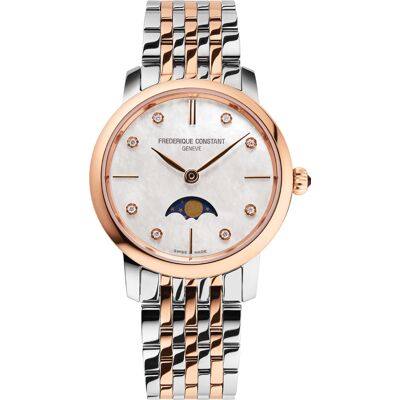 Frederique Constant Frédérique Constant Slimline Moonphase Dames Horloge Multi FC-206MPWD1S2B One Size Frederique Constant Frédérique Constant Slimline Moonphase Dames Horloge Multi FC-206MPWD1S2B One Size