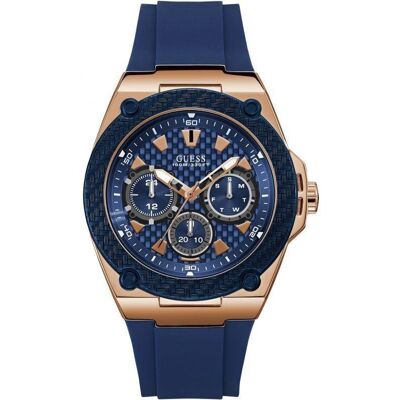 Guess W1049G2 Legacy Blauw Wijzerplaat Blauw Siliconen Herenhorloge One Size Guess W1049G2 Legacy Blauw Wijzerplaat Blauw Siliconen Herenhorloge One Size