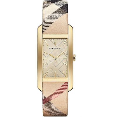 Burberry BU9407 25mm Gouden Kast Leren Dameshorloge 25mm Burberry BU9407 25mm Gouden Kast Leren Dameshorloge 25mm