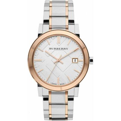 Burberry BU9006 Unisex Horloge The City Tweekleurig Roségoud One Size Burberry BU9006 Unisex Horloge The City Tweekleurig Roségoud One Size