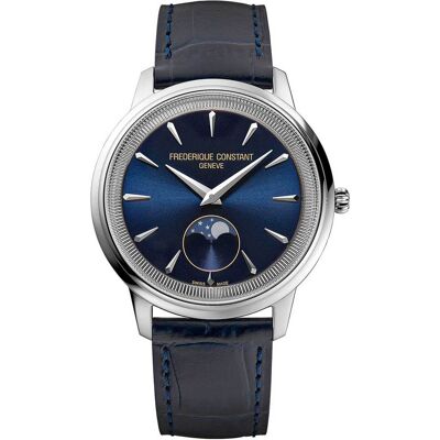 Frederique Constant Frédérique Constant Moneta Moonphase Unisex Horloge Blauw FC-206N3S6 One Size Frederique Constant Frédérique Constant Moneta Moonphase Unisex Horloge Blauw FC-206N3S6 One Size