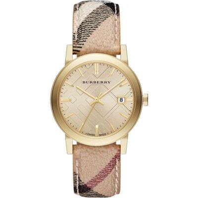 Burberry BU9026 The City Champagne Dial Check Strap dameshorloge One Size Burberry BU9026 The City Champagne Dial Check Strap dameshorloge One Size