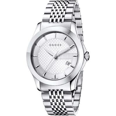 Gucci YA126401 G-Timeless Zilveren Wijzerplaat Herenhorloge One Size Gucci YA126401 G-Timeless Zilveren Wijzerplaat Herenhorloge One Size