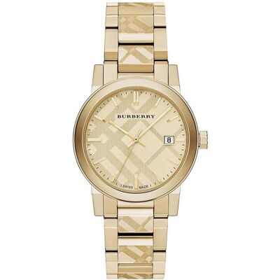 Burberry BU9038 The City Gegraveerd Geruit Unisex Horloge One Size Burberry BU9038 The City Gegraveerd Geruit Unisex Horloge One Size