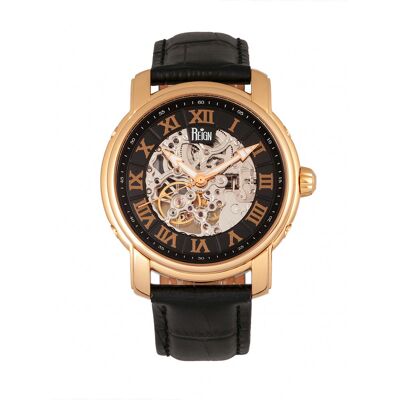 Reign Kahn automatisch skelet horloge met leren band One Size Reign Kahn automatisch skelet horloge met leren band One Size