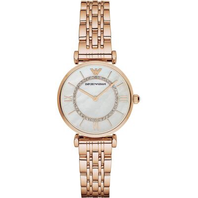 Emporio Armani Gianni T-bar Dames Horloge Rosékleurig AR1909 One Size Emporio Armani Gianni T-bar Dames Horloge Rosékleurig AR1909 One Size