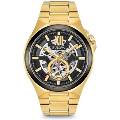 Bulova Automatic Heren Horloge Goudkleurig 98A178 One Size Bulova Automatic Heren Horloge Goudkleurig 98A178 One Size