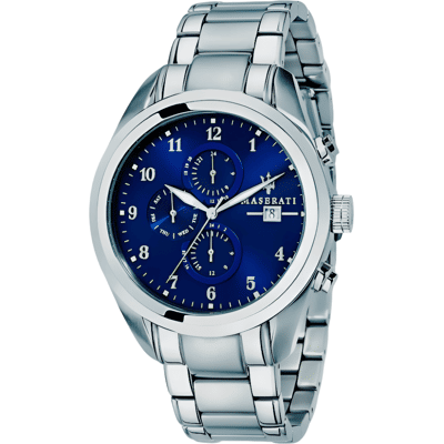 Maserati R8853112505 Traguardo Heren Chronograaf Horloge met Blauwe Wijzerplaat One Size Maserati R8853112505 Traguardo Heren Chronograaf Horloge met Blauwe Wijzerplaat One Size