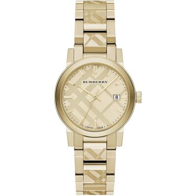 Burberry BU9145 The City Elegant Goudkleurig Dameshorloge One Size Burberry BU9145 The City Elegant Goudkleurig Dameshorloge One Size
