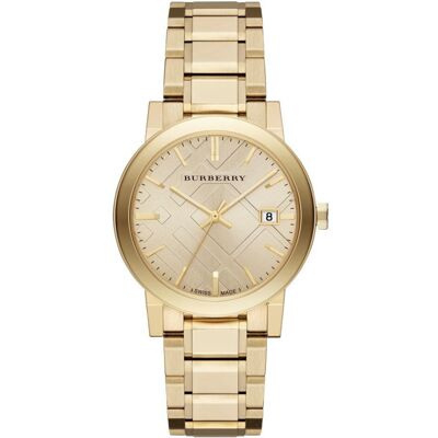 Burberry BU9033 The City Geelgoud Unisex horloge - Zwitsers luxe horloge One Size Burberry BU9033 The City Geelgoud Unisex horloge - Zwitsers luxe horloge One Size