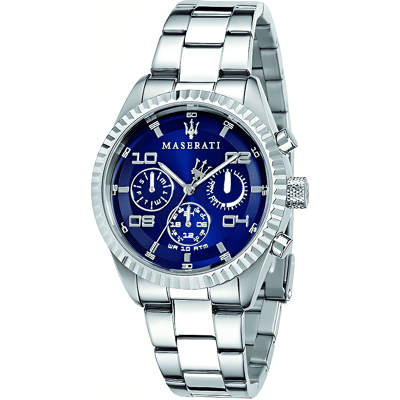 Maserati R8853100011 herenhorloge met chronograaf en blauwe wijzerplaat One Size Maserati R8853100011 herenhorloge met chronograaf en blauwe wijzerplaat One Size