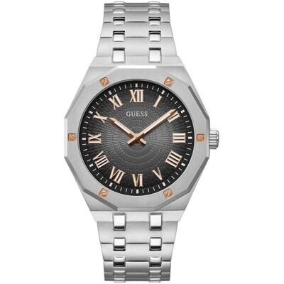 Guess GW0575G1 herenhorloge met analoge zilverkleurige wijzerplaat - stijlvol en veelzijdig One Size Guess GW0575G1 herenhorloge met analoge zilverkleurige wijzerplaat - stijlvol en veelzijdig One Size
