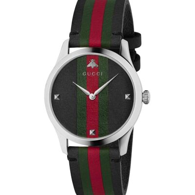 Gucci G-Timeless YA1264079 Herenhorloge - Elegante zwarte wijzerplaat One Size Gucci G-Timeless YA1264079 Herenhorloge - Elegante zwarte wijzerplaat One Size