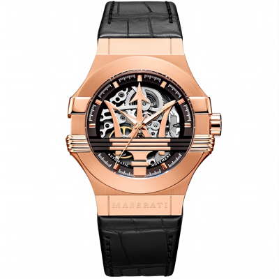 Maserati R8821108025 Automatische Skeleton Wijzerplaat Herenhorloge in Roségoud en Zwart 42mm Maserati R8821108025 Automatische Skeleton Wijzerplaat Herenhorloge in Roségoud en Zwart 42mm