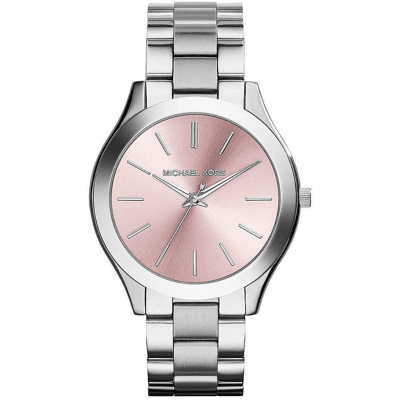 Michael Kors MK3380 Slim Runway Zilveren Dameshorloge One Size Michael Kors MK3380 Slim Runway Zilveren Dameshorloge One Size