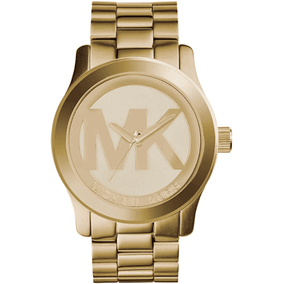 Michael Kors Runway XL MK5473 Dames Gouden Roestvrijstalen Horloge 45mm One Size Michael Kors Runway XL MK5473 Dames Gouden Roestvrijstalen Horloge 45mm One Size