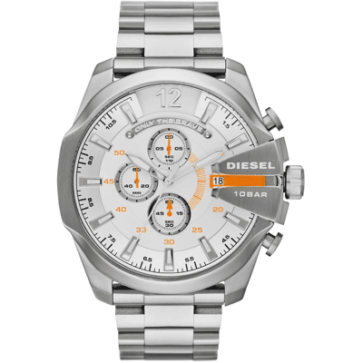 Diesel Mega Chief DZ4328 Chronograaf 51mm Zilveren RVS Herenhorloge One Size Diesel Mega Chief DZ4328 Chronograaf 51mm Zilveren RVS Herenhorloge One Size