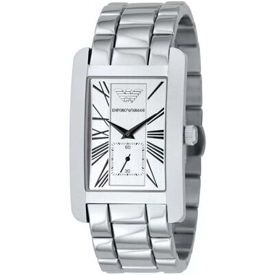 Emporio Armani AR0145 Herenhorloge 32 mm Witte Wijzerplaat RVS One Size Emporio Armani AR0145 Herenhorloge 32 mm Witte Wijzerplaat RVS One Size