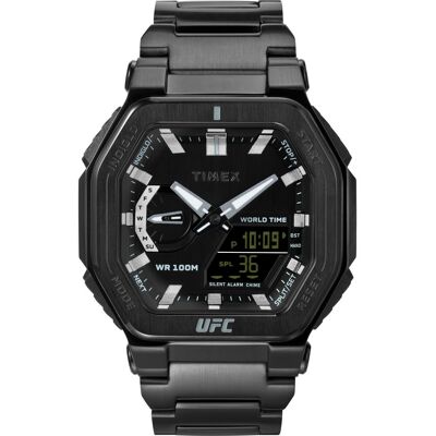 Timex Zwarte Roestvrijstalen Sporthorloge One Size Timex Zwarte Roestvrijstalen Sporthorloge One Size