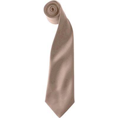 Premier Kleuren Heren Satin Clip Tie (Pakket van 2) (Khaki) One Size Premier Kleuren Heren Satin Clip Tie (Pakket van 2) (Khaki) One Size