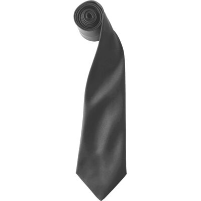Premier Kleuren Heren Satin Clip Tie (Pakket van 2) (Donkergrijs) One Size Premier Kleuren Heren Satin Clip Tie (Pakket van 2) (Donkergrijs) One Size