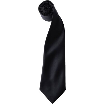 Premier Kleuren Heren Satin Clip Tie (Pakket van 2) (Zwart) One Size Premier Kleuren Heren Satin Clip Tie (Pakket van 2) (Zwart) One Size
