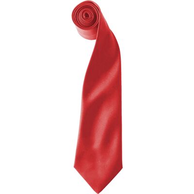 Premier Kleuren Heren Satin Clip Tie (Pakket van 2) (Rood) One Size Premier Kleuren Heren Satin Clip Tie (Pakket van 2) (Rood) One Size