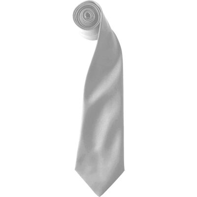 Premier Kleuren Heren Satin Clip Tie (Pakket van 2) (Zilvergrijs) One Size Premier Kleuren Heren Satin Clip Tie (Pakket van 2) (Zilvergrijs) One Size