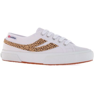 Superga Dames/Dames Cheetah print rundleren sportschoenen (Wit) 36.5 Superga Dames/Dames Cheetah print rundleren sportschoenen (Wit) 36.5