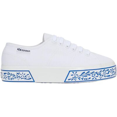 Superga Dames/Dames 3740 Leggera Ceramic Print Sportschoenen (Wit/blauw) 36.5 Superga Dames/Dames 3740 Leggera Ceramic Print Sportschoenen (Wit/blauw) 36.5