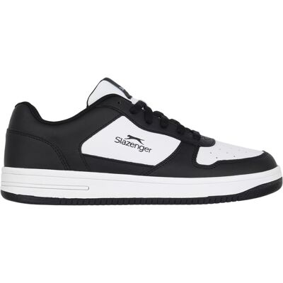 Slazenger Heren Tower Leren Lage Sportschoenen (Zwart, Wit) 44.5 Slazenger Heren Tower Leren Lage Sportschoenen (Zwart, Wit) 44.5
