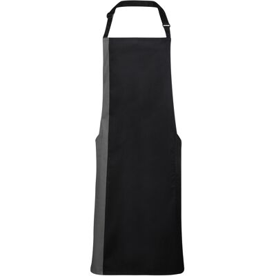 Premier Uniseks Contrast Werkkleding Slabberschort (Zwart/ Donkergrijs) One Size Premier Uniseks Contrast Werkkleding Slabberschort (Zwart/ Donkergrijs) One Size