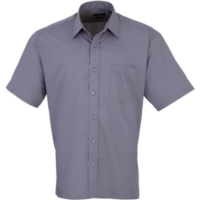 Premier Heren Korte Mouw Formele Poplin Gewoon Werk Shirt (Staal) 54.5 Premier Heren Korte Mouw Formele Poplin Gewoon Werk Shirt (Staal) 54.5