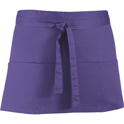 Premier Dames/Dames Kleuren 3 Zakschort / Werkkleding (Pakket van 2) (Paars) One Size Premier Dames/Dames Kleuren 3 Zakschort / Werkkleding (Pakket van 2) (Paars) One Size