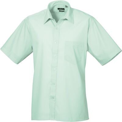 Premier Heren Korte Mouw Formele Poplin Gewoon Werk Shirt (Aqua) 54.5 Premier Heren Korte Mouw Formele Poplin Gewoon Werk Shirt (Aqua) 54.5