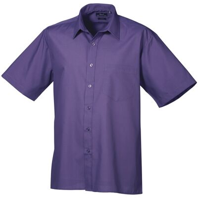 Premier Heren Korte Mouw Formele Poplin Gewoon Werk Shirt (Paars) 54.5 Premier Heren Korte Mouw Formele Poplin Gewoon Werk Shirt (Paars) 54.5