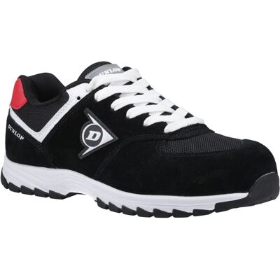 Dunlop Arrow Suède Heren Veiligheidsschoenen Zwart/Rood/Wit 44.5 Dunlop Arrow Suède Heren Veiligheidsschoenen Zwart/Rood/Wit 44.5