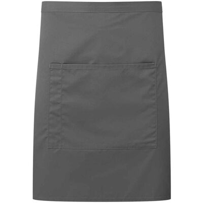 Premier Colours Pocket Halflang Taille Schort (Donkergrijs) One Size Premier Colours Pocket Halflang Taille Schort (Donkergrijs) One Size
