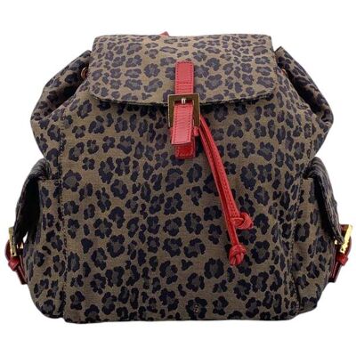 Fendi Pre-owned Fendi Vintage stoffen rugzak met luipaardprint One Size Fendi Pre-owned Fendi Vintage stoffen rugzak met luipaardprint One Size