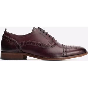 Base London Cast Washed Leren Herenschoenen In Donkerrood Met Brogue-Details 46 Base London Cast Washed Leren Herenschoenen In Donkerrood Met Brogue-Details 46
