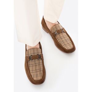 Wittchen Heren mocassins van bruin en beige geruit suède leer 41 Wittchen Heren mocassins van bruin en beige geruit suède leer 41