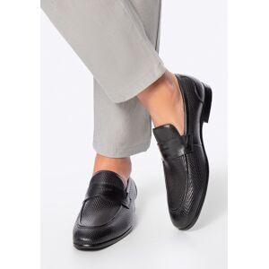 Wittchen Heren Leren Mocassins met Visgraatmotief Zwart Echt Leer 41 Wittchen Heren Leren Mocassins met Visgraatmotief Zwart Echt Leer 41