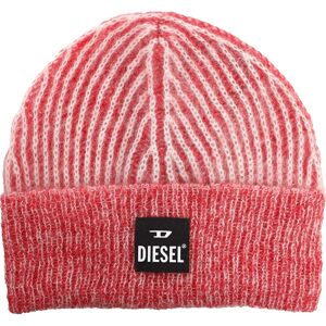 Diesel Mannen K-Edro Logo Mohair Beanie (Rood) One Size Diesel Mannen K-Edro Logo Mohair Beanie (Rood) One Size