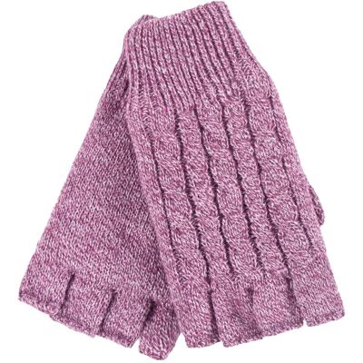Heat Holders - Kabelgebreide dameshandschoen zonder vingers - Roos One Size Heat Holders - Kabelgebreide dameshandschoen zonder vingers - Roos One Size
