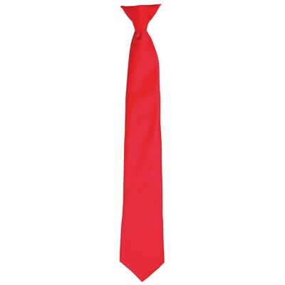 Premier Kleuren Heren Satin Clip Tie (Aardbeienrood) One Size Premier Kleuren Heren Satin Clip Tie (Aardbeienrood) One Size