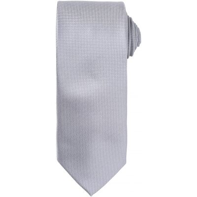 Premier Heren Micro Wafel Formele Work Tie (Zilver) One Size Premier Heren Micro Wafel Formele Work Tie (Zilver) One Size