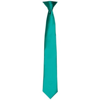 Premier Kleuren Heren Satin Clip Tie (Smaragd) One Size Premier Kleuren Heren Satin Clip Tie (Smaragd) One Size