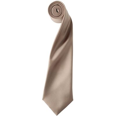 Premier Kleurencollectie Satijnen Stropdas (Khaki) One Size Premier Kleurencollectie Satijnen Stropdas (Khaki) One Size