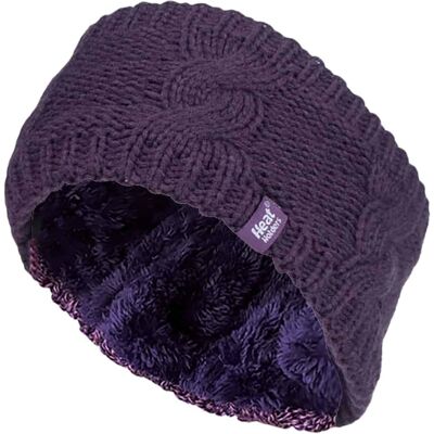 Heat Holders Dames fleece gevoerde thermo oorwarmer hoofdband - Paars One Size Heat Holders Dames fleece gevoerde thermo oorwarmer hoofdband - Paars One Size