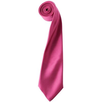 Premier Kleurencollectie Satijnen Stropdas (Heet Roze) One Size Premier Kleurencollectie Satijnen Stropdas (Heet Roze) One Size